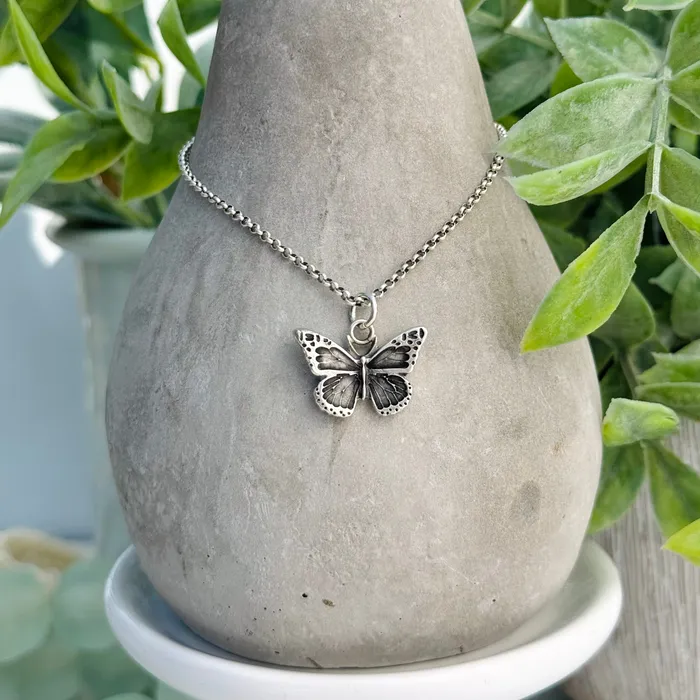 Necklaces HeidiJHale Designs Sterling Silver Butterfly Necklace