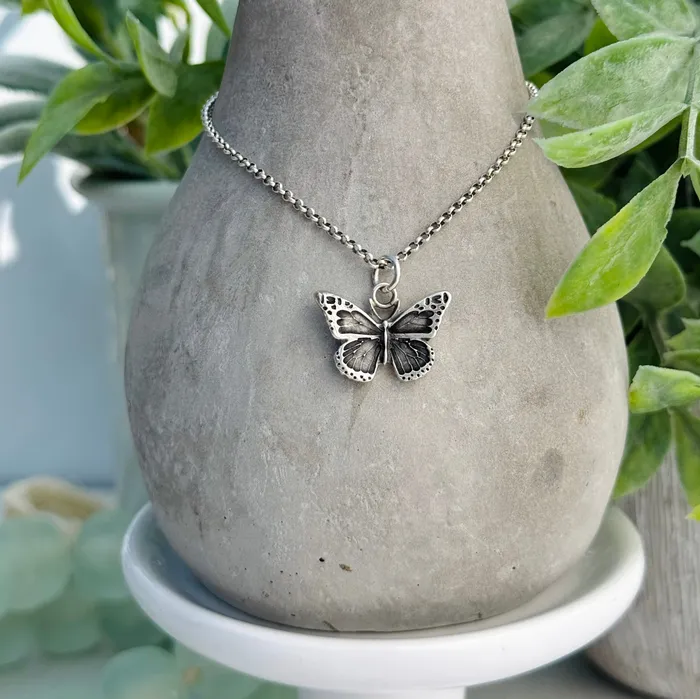 Necklaces HeidiJHale Designs Sterling Silver Butterfly Necklace