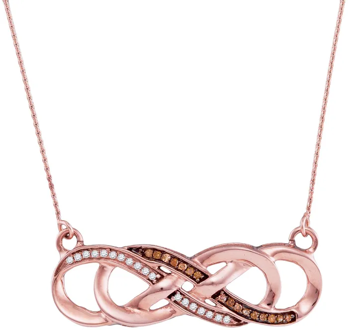 Necklaces mayamila 10kt Rose Gold Womens Round Cognacbrown Color Enhanced Diamond Infinity Pendant Necklace 18 Cttw Necklaces mayamila 10kt Rose Gold Womens Round Cognacbrown Color Enhanced Diamond Infinity Pendant Necklace 18 Cttw