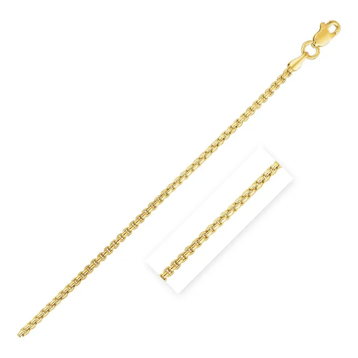 Necklaces MayaMila 14k Yellow Gold Round Box Chain 135 mm