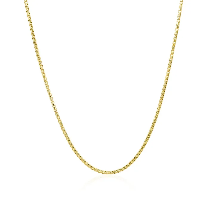 Necklaces MayaMila 14k Yellow Gold Round Box Chain 135 mm