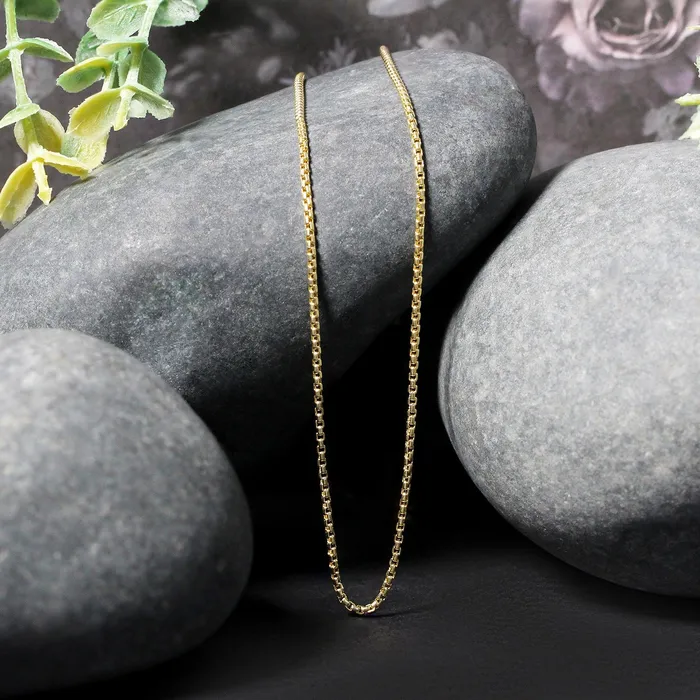 Necklaces MayaMila 14k Yellow Gold Round Box Chain 135 mm