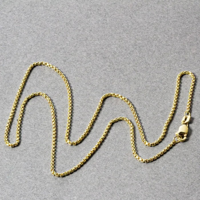 Necklaces MayaMila 14k Yellow Gold Round Box Chain 135 mm