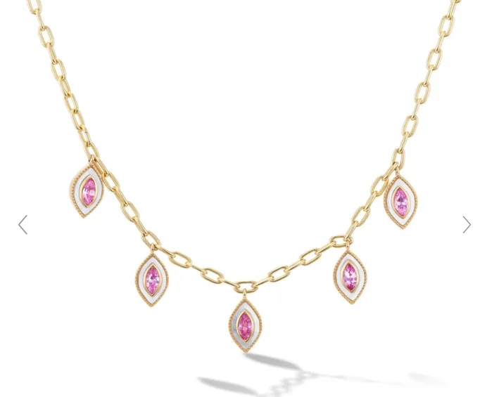 Necklaces Orly Marcel Marquise Eye Pendant Necklace Pink Sapphire