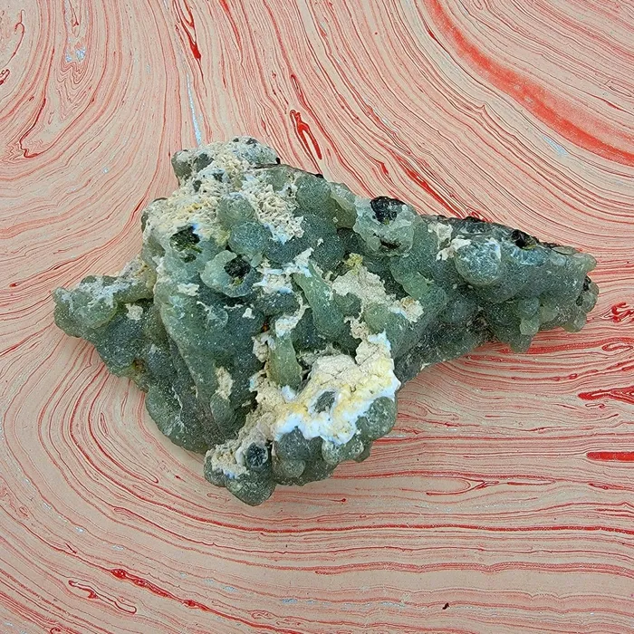 Necklaces Raiders of the Lost Art Raw Prehnite with Epidote Deposits Statement Piece Necklaces Raiders of the Lost Art Raw Prehnite with Epidote Deposits Statement Piece