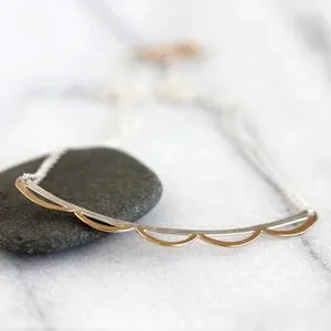 Necklaces Rebecca Haas Scalloped Bar Necklace