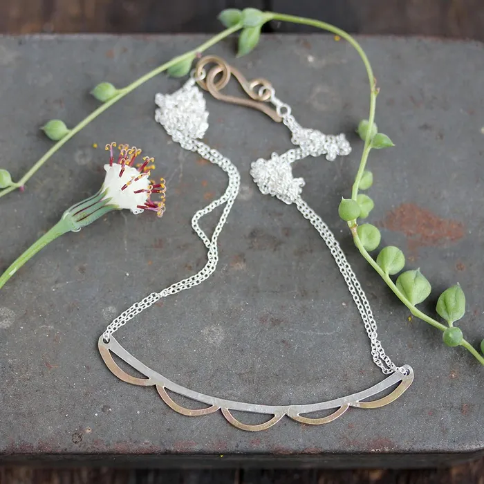 Necklaces Rebecca Haas Scalloped Bar Necklace