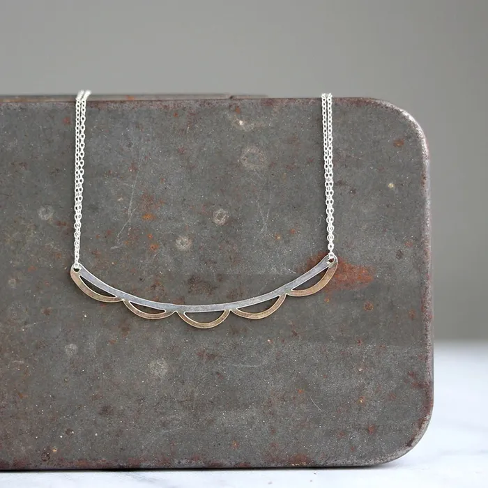 Necklaces Rebecca Haas Scalloped Bar Necklace