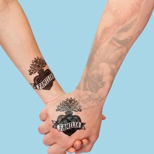 Necklaces Tattly Familia Heart Tattoo Pair