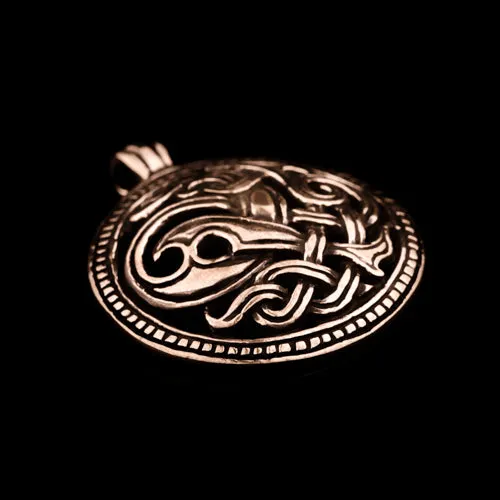 Northan Viking Silver Necklaces Viking Dragon Pendant in Jelling Style