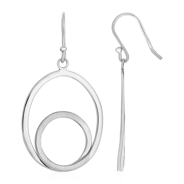 Open Oval Spiral Earrings in Sterling Silver MayaMila Earrings