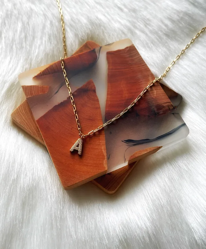 Paperclip Initial Necklace ellie k and co Necklaces