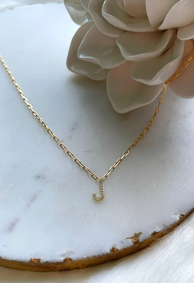 Paperclip Initial Necklace ellie k and co Necklaces