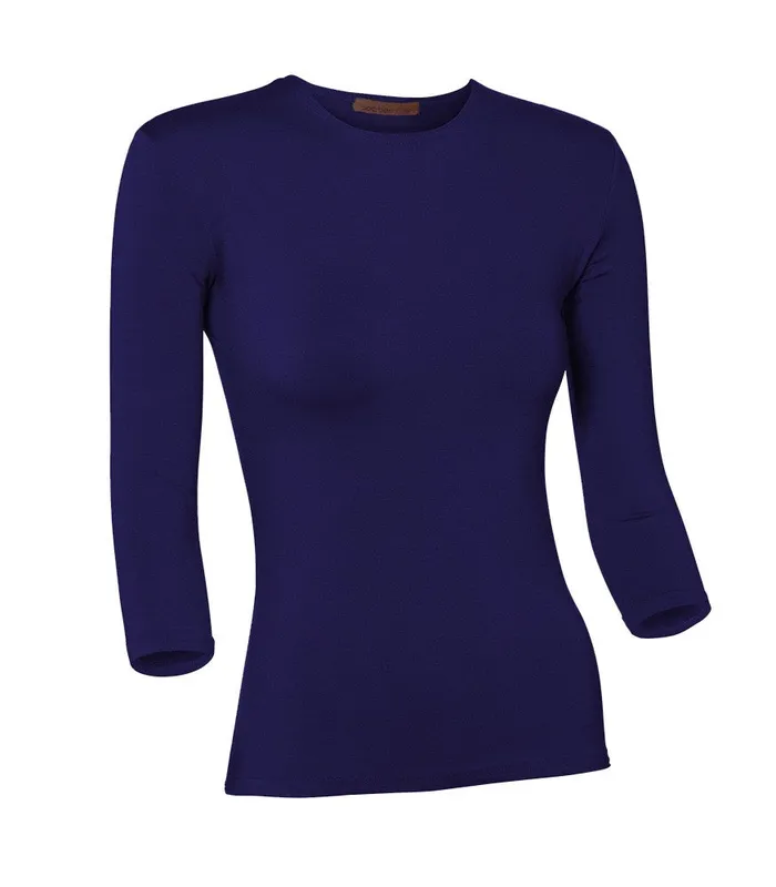PBJ Ladies Modal 34 Sleeve Shell Cobalt Pea Bee Jae Earrings