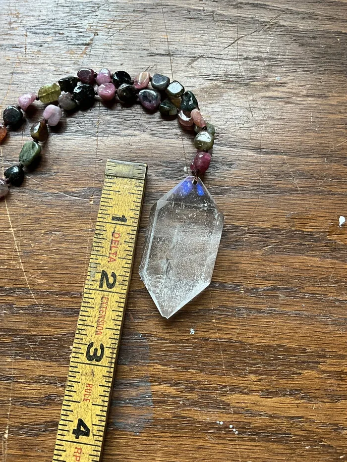 Peace Love Bling Necklaces Colorful Tourmaline Double Power Crystal Necklace