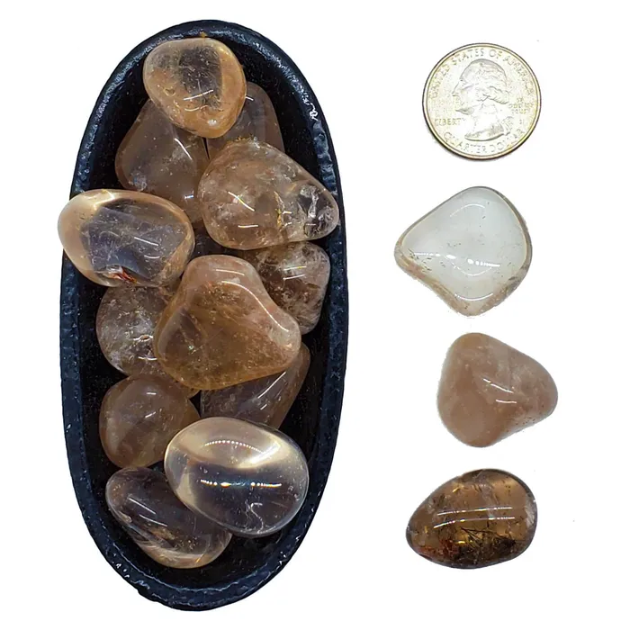 Raiders of the Lost Art Earrings Smoky Quartz Tumbled Polished Grounding