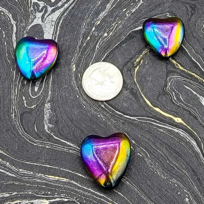 Rainbow Hematite Hearts Magnetic Jensen Rocks Earrings