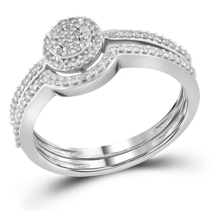Rings 10kt White Gold Womens Round Diamond Cluster Bridal Wedding Engagement Ring Band Set 14 Cttw mayamila Rings 10kt White Gold Womens Round Diamond Cluster Bridal Wedding Engagement Ring Band Set 14 Cttw mayamila