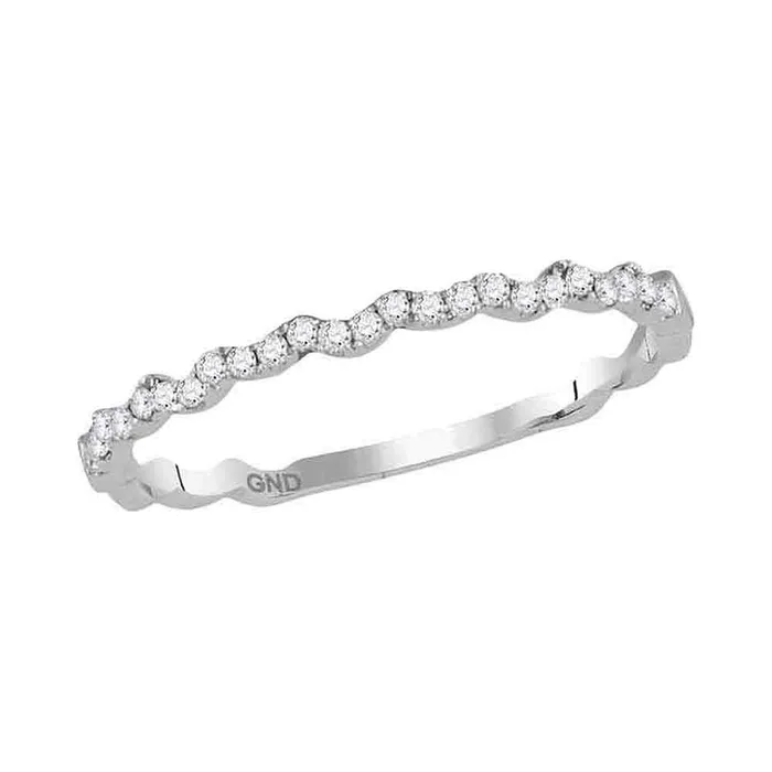 Rings 10kt White Gold Womens Round Diamond Slender Stackable Band Ring 18 Cttw mayamila Rings 10kt White Gold Womens Round Diamond Slender Stackable Band Ring 18 Cttw mayamila