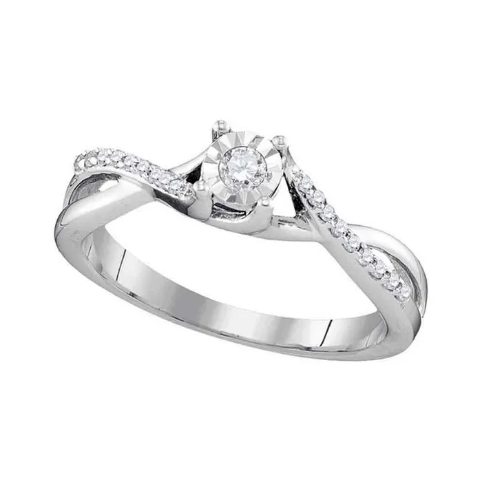 Rings 10kt White Gold Womens Round Diamond Solitaire Twist Bridal Wedding Engagement Ring 16 Cttw mayamila Rings 10kt White Gold Womens Round Diamond Solitaire Twist Bridal Wedding Engagement Ring 16 Cttw mayamila