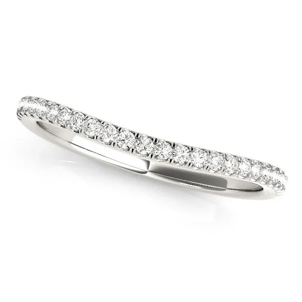 Rings 14k White Gold Pave Setting Style Curved Wedding Band 110 cttw MayaMila Rings 14k White Gold Pave Setting Style Curved Wedding Band 110 cttw MayaMila