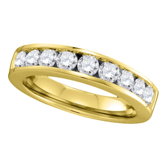 Rings 14kt Yellow Gold Womens Round Channelset Diamond Single Row Wedding Band 100 Cttw Size 8 mayamila Rings 14kt Yellow Gold Womens Round Channelset Diamond Single Row Wedding Band 100 Cttw Size 8 mayamila