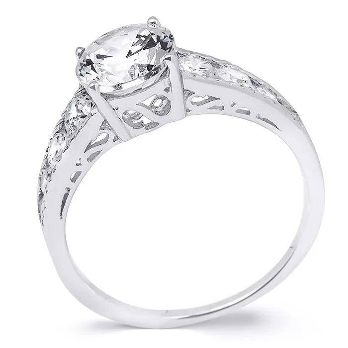 Rings 200 Carat Round Cut Cubic Zirconia Ring Authentic Sterling Silver mayamila