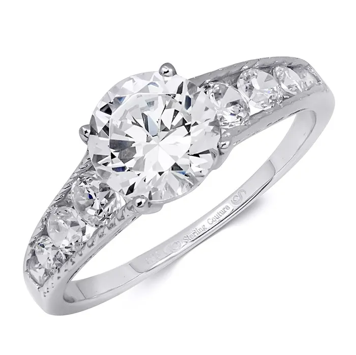 Rings 200 Carat Round Cut Cubic Zirconia Ring Authentic Sterling Silver mayamila