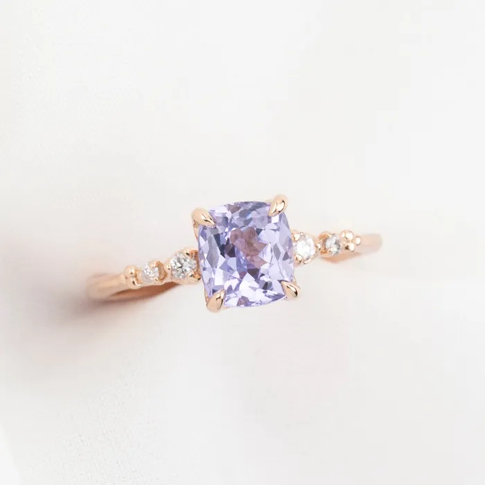 Rings Envero Jewelry Estel Fleur Ring 162ct Lavender Purple Spinel 14k Rose Gold One of a kind Rings Envero Jewelry Estel Fleur Ring 162ct Lavender Purple Spinel 14k Rose Gold One of a kind