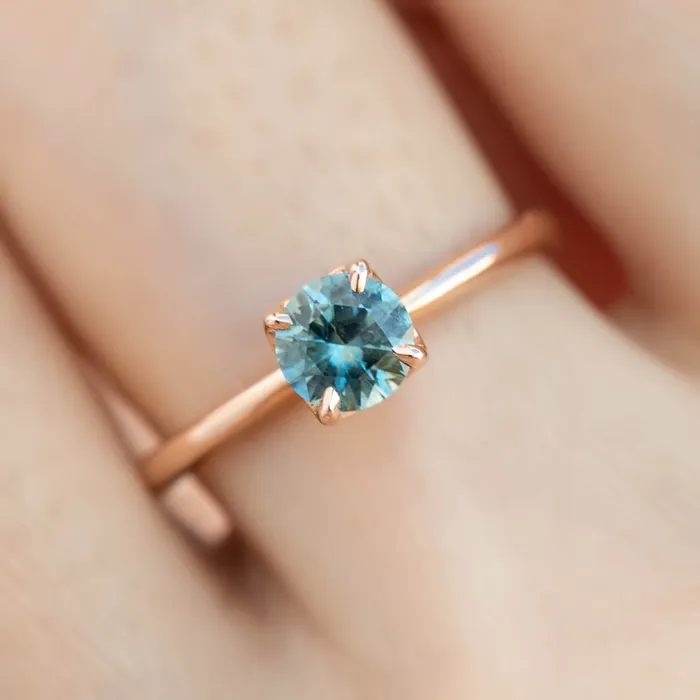 Rings Envero Jewelry Sara Ring 072ct Light Blue Round Montana Sapphire 14k Rose Gold One of a kind Rings Envero Jewelry Sara Ring 072ct Light Blue Round Montana Sapphire 14k Rose Gold One of a kind