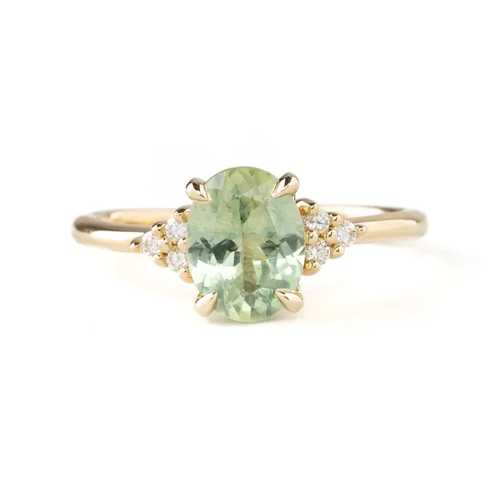 Rings Envero Jewelry Teresa Ring 205ct Light Green Montana Sapphire Rings Envero Jewelry Teresa Ring 205ct Light Green Montana Sapphire