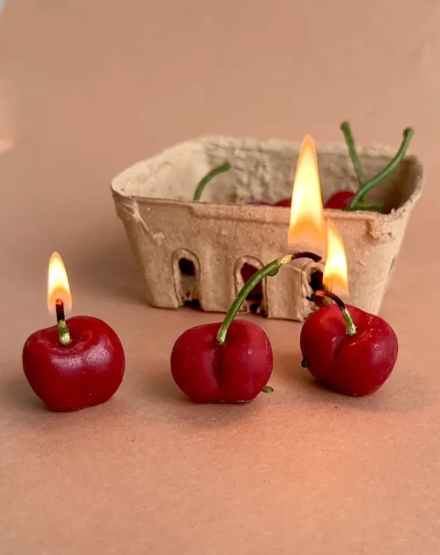 Rings Happy Organics Cherry Birthday Candles