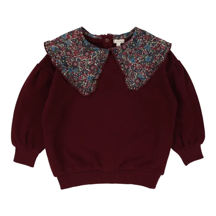 Rings Lil Legs Lil Legs Floral Collar Sweatshirt Burgundy