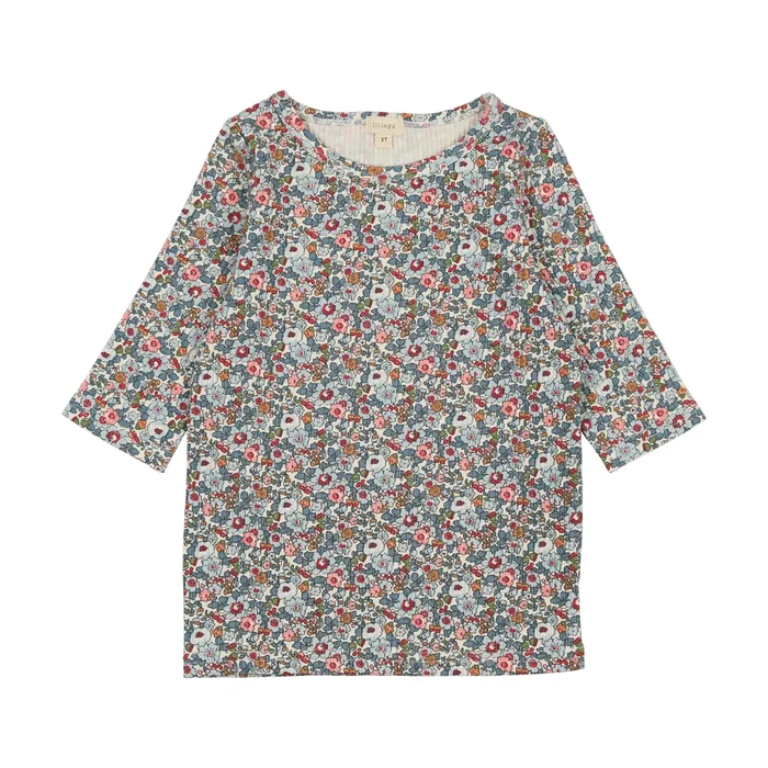 Rings Lil Legs Three Quarter Sleeve TShirt Multicolor Floral Lil Legs