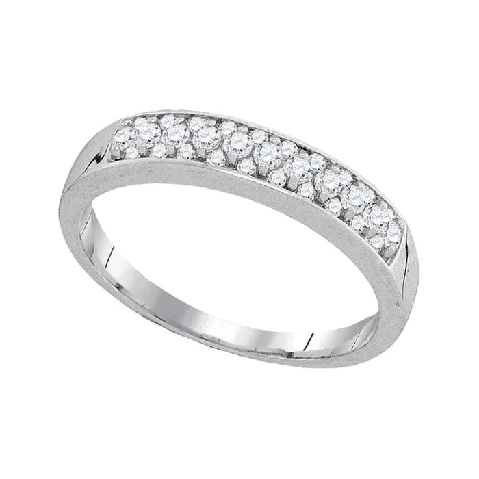 Rings mayamila 10kt White Gold Womens Round Paveset Diamond Single Row Wedding Band 14 Cttw Rings mayamila 10kt White Gold Womens Round Paveset Diamond Single Row Wedding Band 14 Cttw