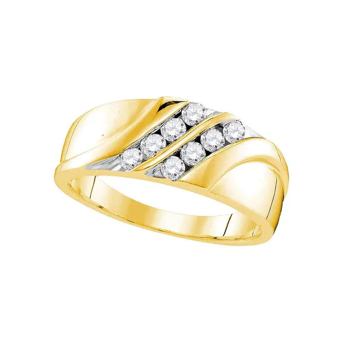 Rings mayamila 10kt Yellow Gold Mens Round Diamond Wedding Band Ring 12 Cttw Rings mayamila 10kt Yellow Gold Mens Round Diamond Wedding Band Ring 12 Cttw