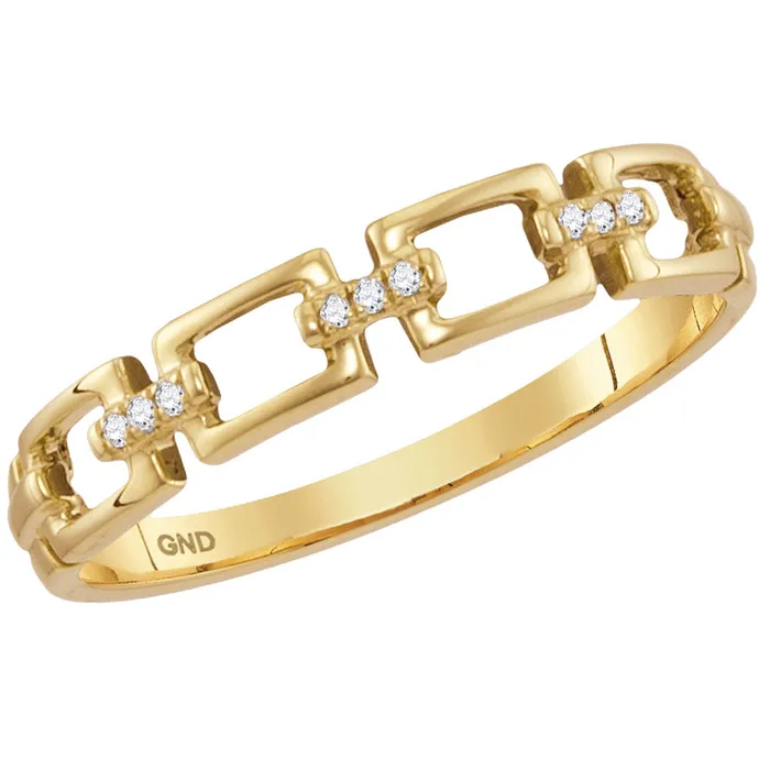 Rings mayamila 10kt Yellow Gold Womens Round Diamond Chain Link Stackable Band Ring 03 Cttw Rings mayamila 10kt Yellow Gold Womens Round Diamond Chain Link Stackable Band Ring 03 Cttw