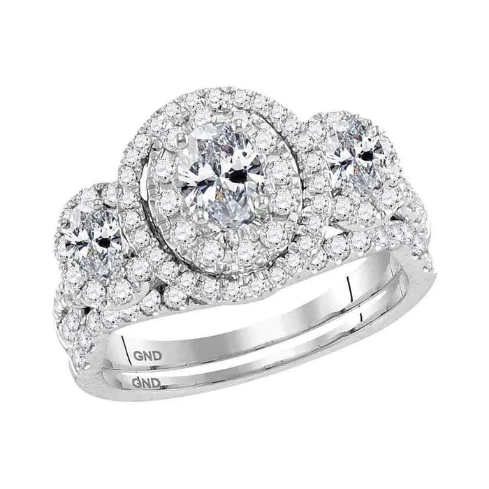 Rings mayamila 14kt White Gold Womens Oval Diamond 3Stone Bridal Wedding Engagement Ring Band Set 112 Cttw Rings mayamila 14kt White Gold Womens Oval Diamond 3Stone Bridal Wedding Engagement Ring Band Set 112 Cttw