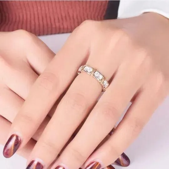 Rings XShape Round Cut Sterling Silver Wedding Band shineofdiamond Rings XShape Round Cut Sterling Silver Wedding Band shineofdiamond
