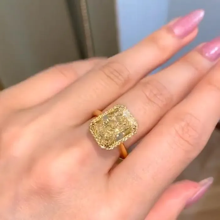 Rings Yellow Tone Radiant Cut Solitaire Ring Engagement Ring Shineofidamond Rings Yellow Tone Radiant Cut Solitaire Ring Engagement Ring Shineofidamond
