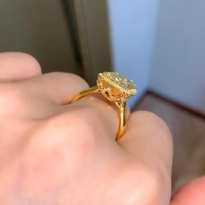 Rings Yellow Tone Radiant Cut Solitaire Ring Engagement Ring Shineofidamond Rings Yellow Tone Radiant Cut Solitaire Ring Engagement Ring Shineofidamond