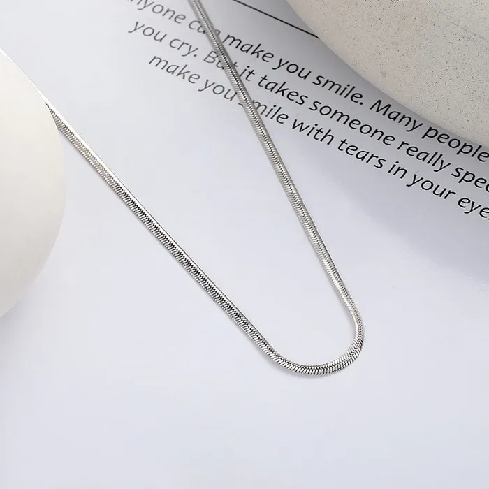 Shineofdiamond Classic 925 Sterling Silver Snake Chain Necklace Necklaces