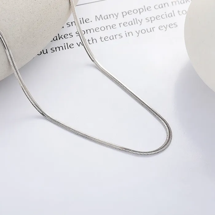 Shineofdiamond Classic 925 Sterling Silver Snake Chain Necklace Necklaces Shineofdiamond Classic 925 Sterling Silver Snake Chain Necklace Necklaces