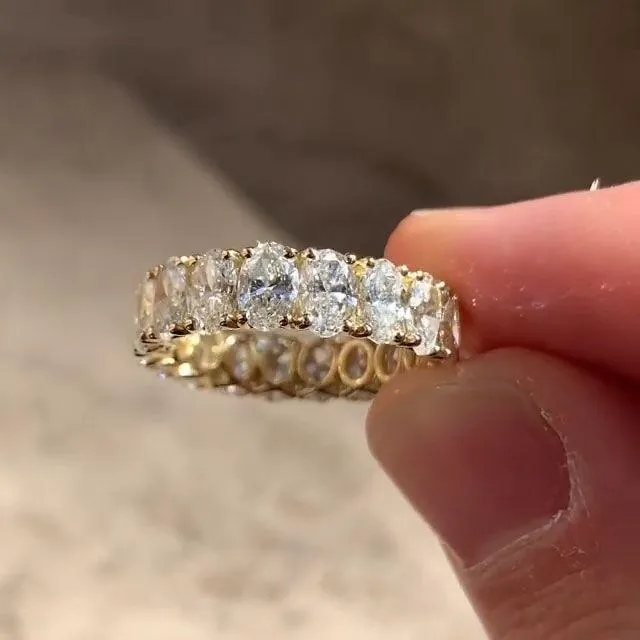 Shineofdiamond Rings Oval Cut Eternity Anniversary Wedding Band Shineofdiamond Rings Oval Cut Eternity Anniversary Wedding Band