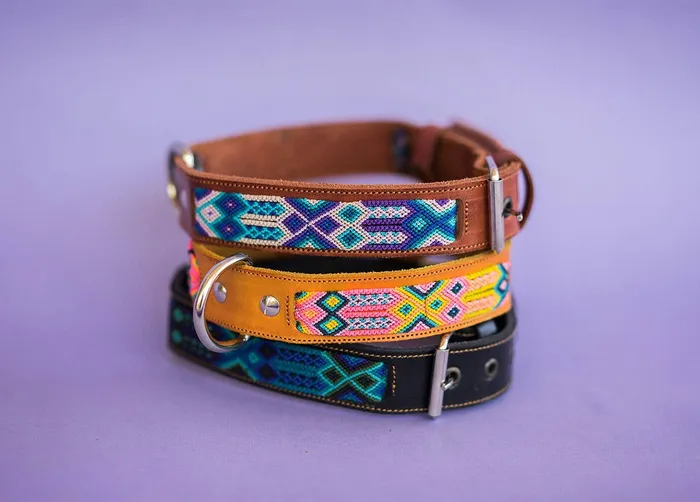 Siempre Viva Earrings Leather Pet Collar Extra Small