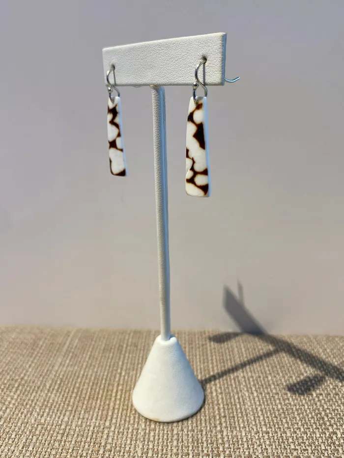 Small Marble Cone Rectangles on Silver MarMar Jewels Boutique Earrings