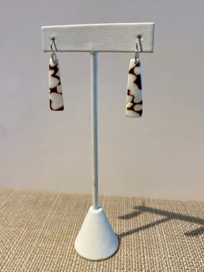 Small Marble Cone Rectangles on Silver MarMar Jewels Boutique Earrings Small Marble Cone Rectangles on Silver MarMar Jewels Boutique Earrings