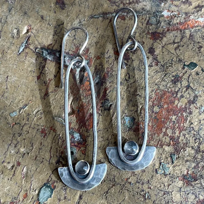 Smokey Quartz Oval Drop Earrings THE OPAL Earrings