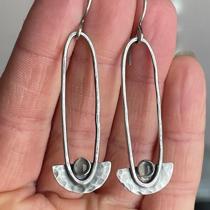 Smokey Quartz Oval Drop Earrings THE OPAL Earrings Smokey Quartz Oval Drop Earrings THE OPAL Earrings