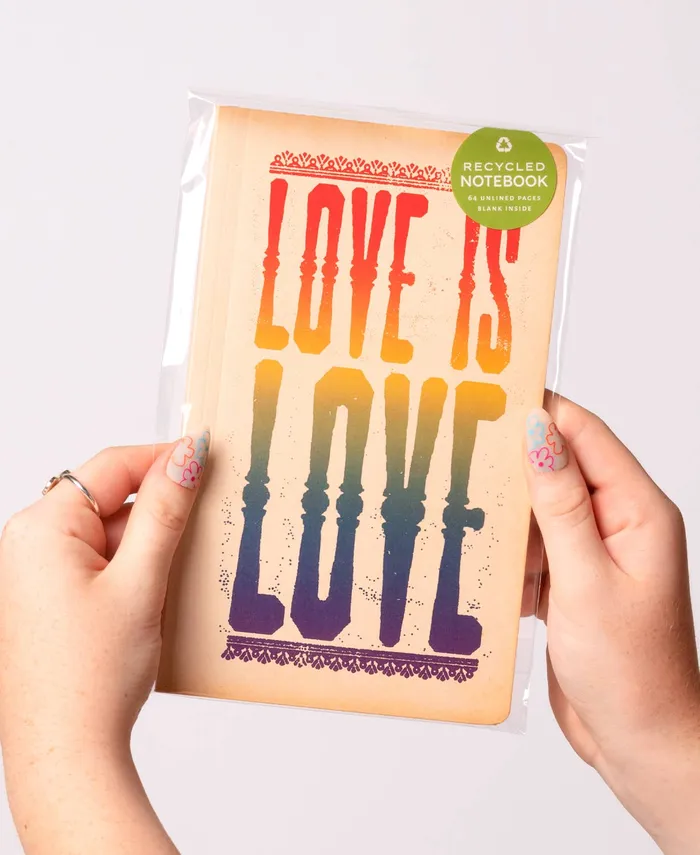Soul Flower Earrings Love is Love Recycled Notebook